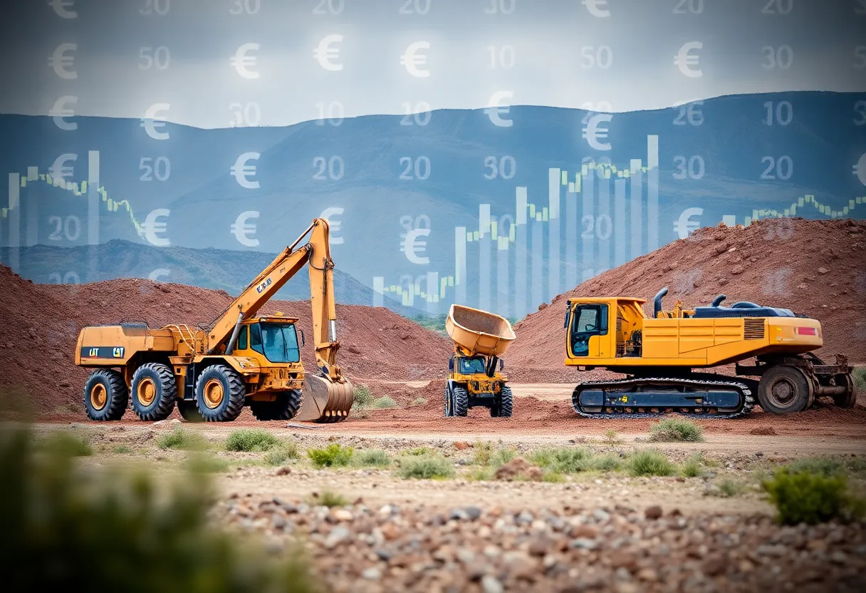 Komatsu construction equipment working on a site