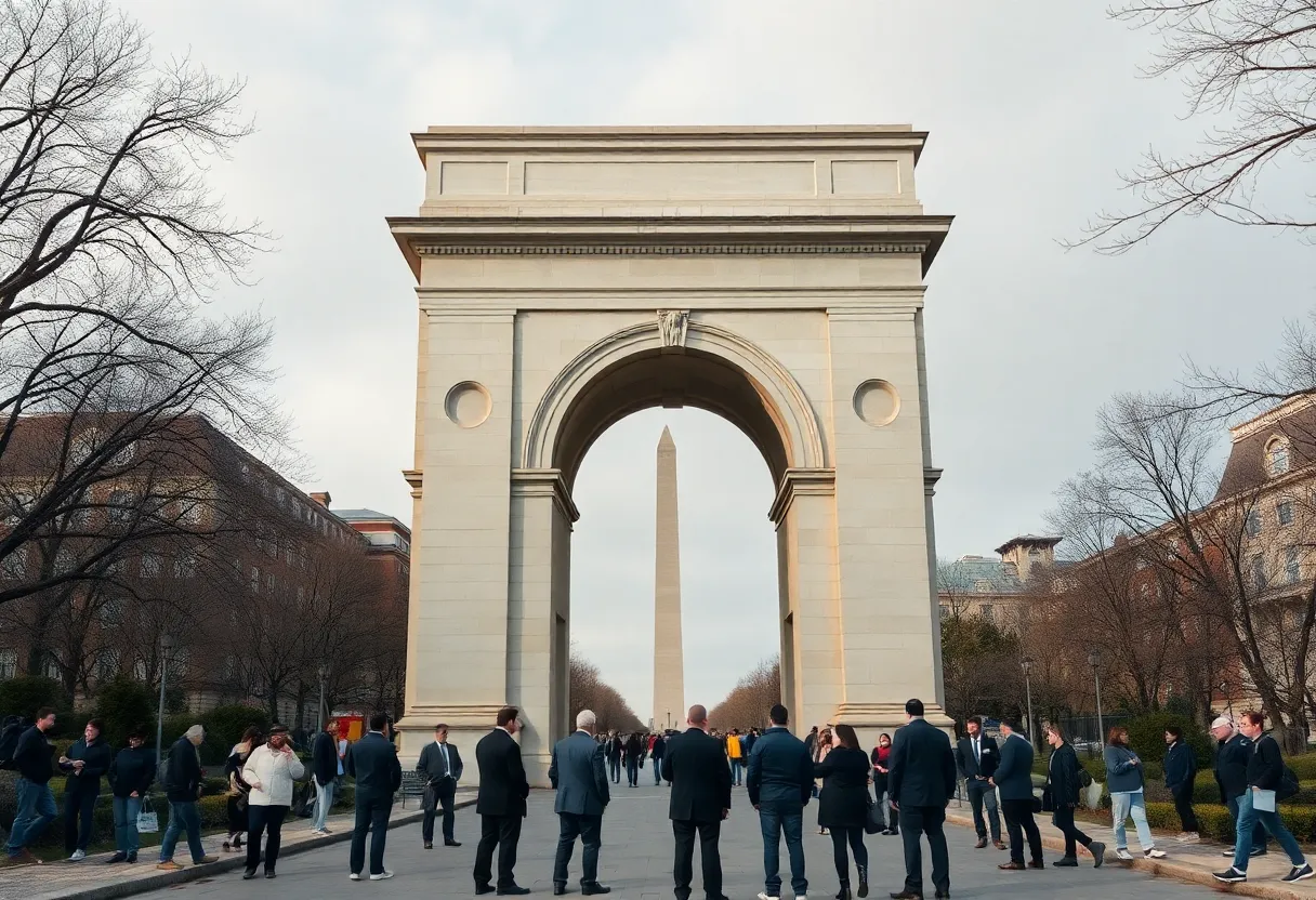 Conceptual design of the Arc de Trump archway in Washington D.C.