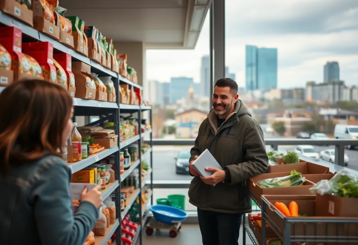 Families receiving assistance from a community food pantry