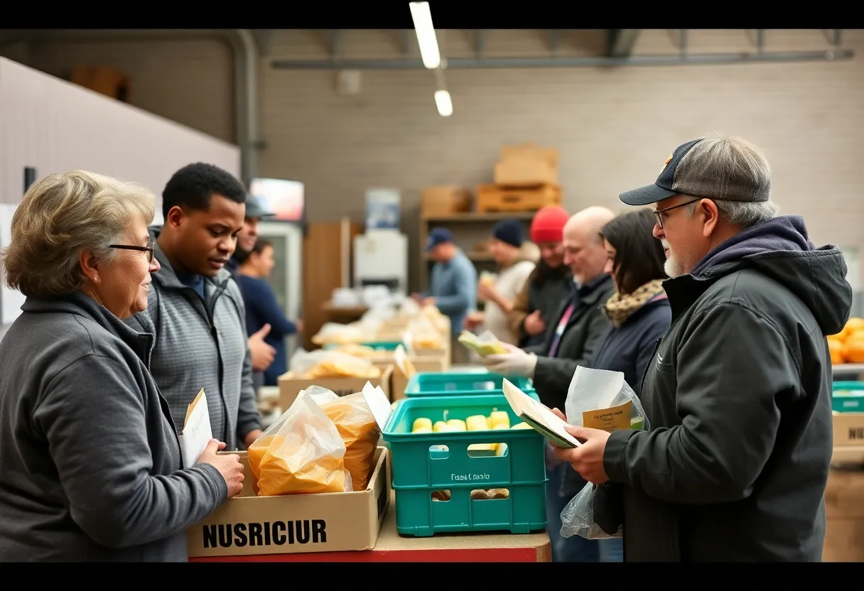 Community members receiving food assistance at a local pantry in Virginia