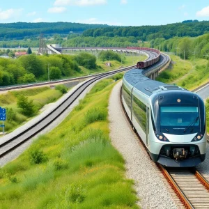A train traveling on the Franconia-Springfield Bypass in Virginia