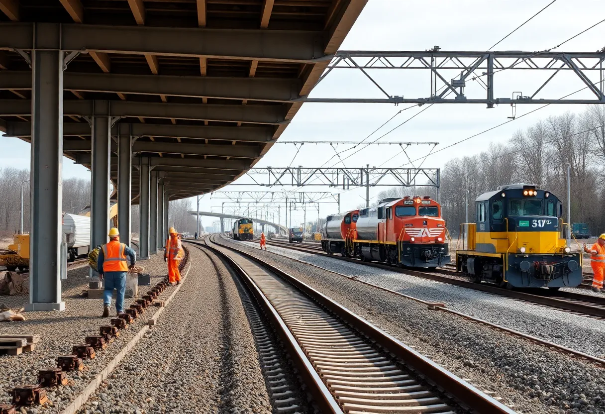 Construction site of the Franconia-Springfield Rail Bypass Project in Virginia