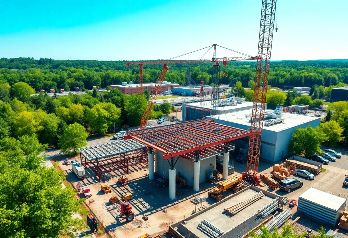 Construction site of LEGO manufacturing campus in Virginia