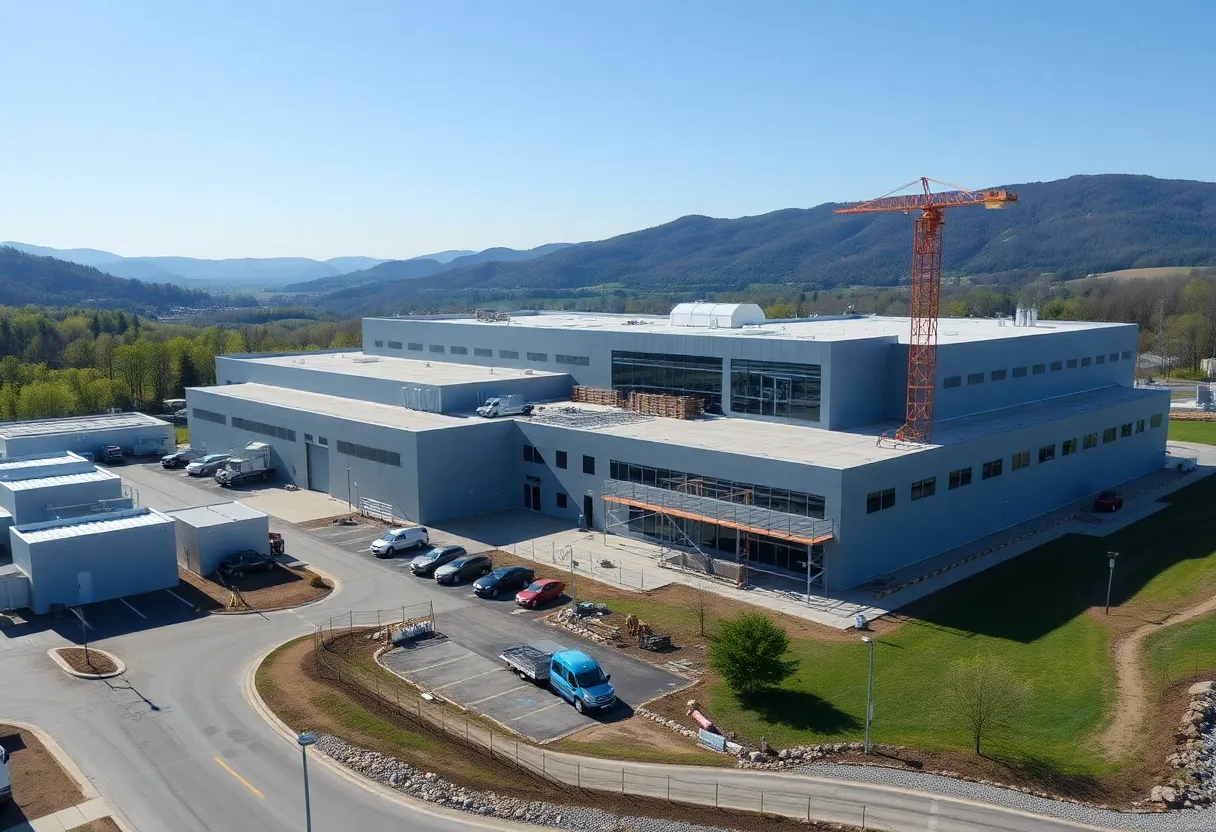 Newly constructed biopharmaceutical manufacturing facility in Elkton, Virginia