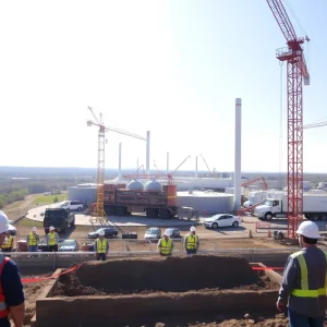 Groundbreaking ceremony for the Merck pharmaceutical plant in Virginia