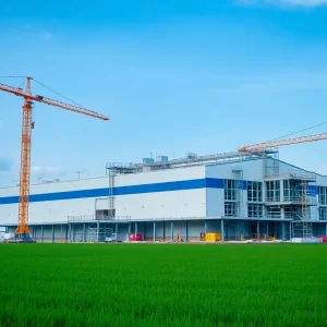 Construction of Merck's manufacturing facility in Elkton, Virginia
