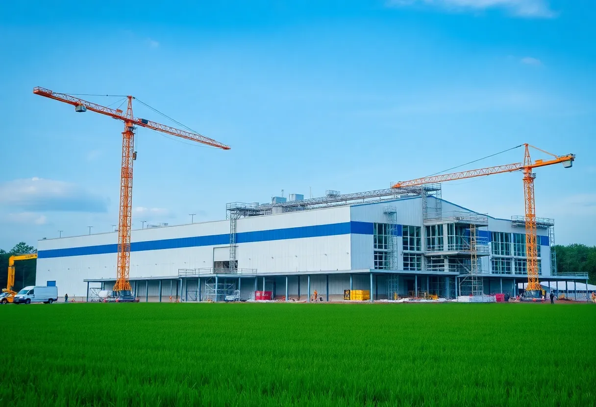 Construction of Merck's manufacturing facility in Elkton, Virginia