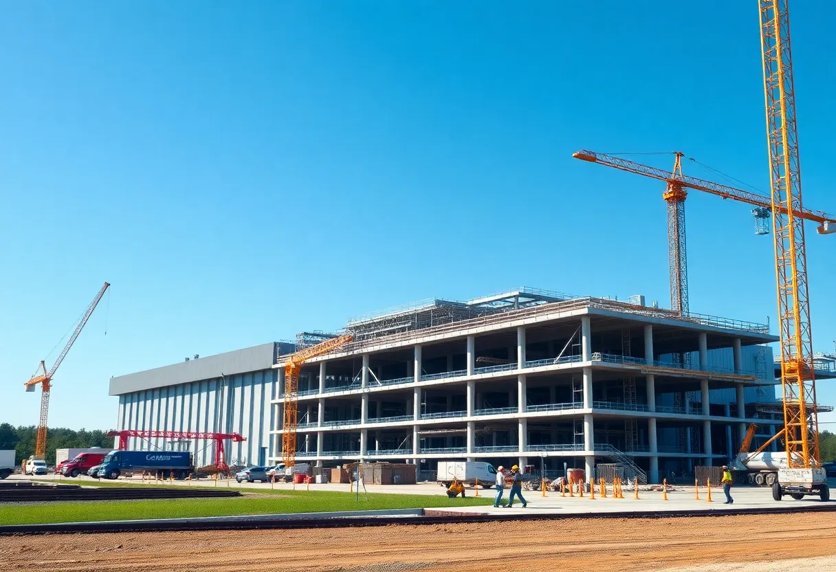 Construction site of Merck's manufacturing hub in Virginia