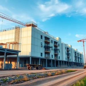 Construction site of Merck's pharmaceutical facility in Virginia