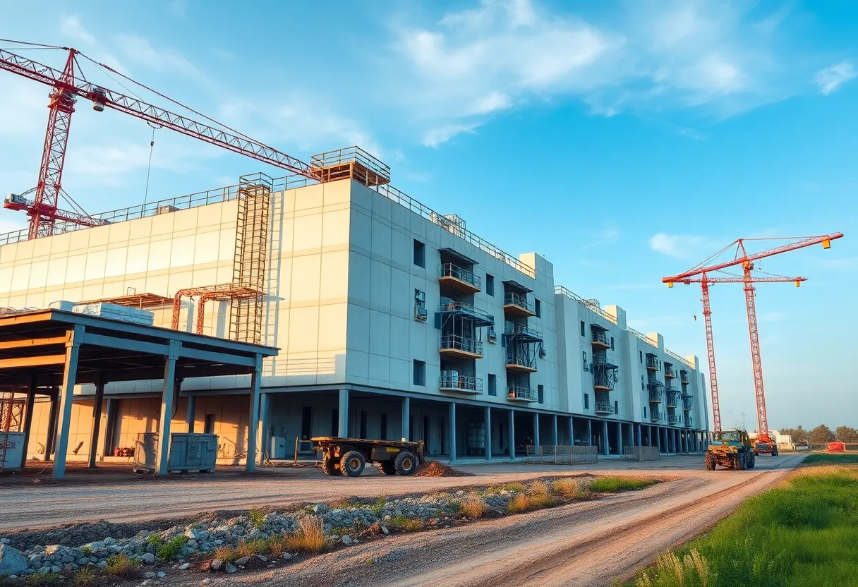 Construction site of Merck's pharmaceutical facility in Virginia