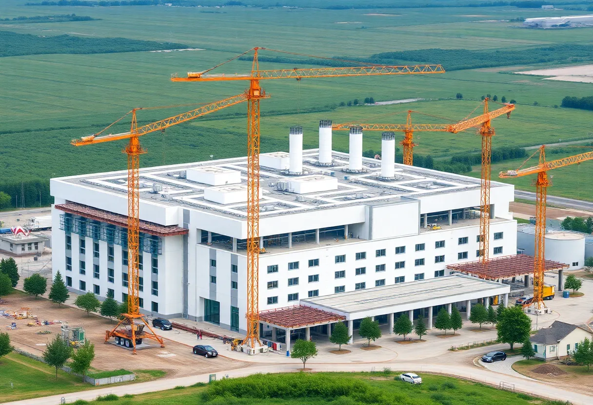 Construction site of Merck's pharmaceutical manufacturing facility in Virginia