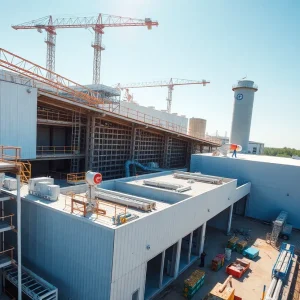 Aerial view of Merck's new pharmaceutical plant in Elkton, Virginia