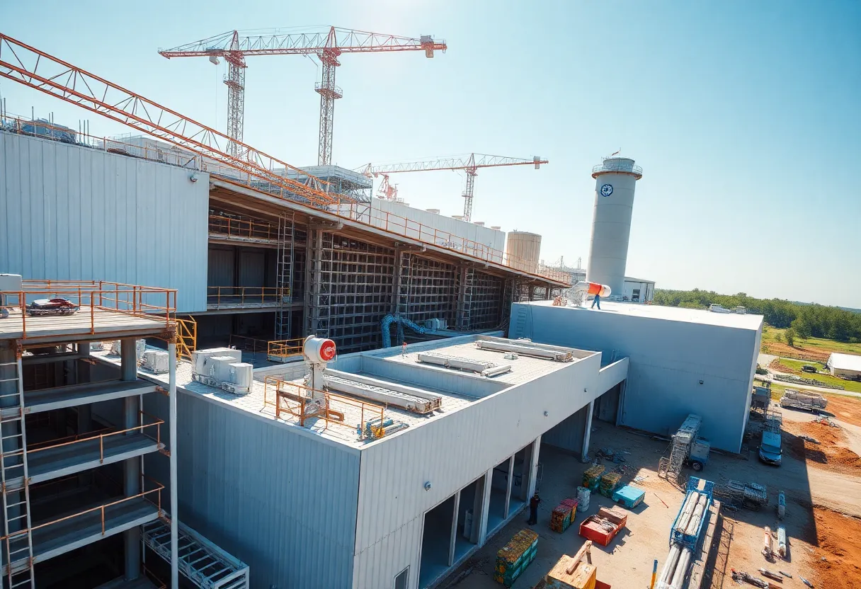 Aerial view of Merck's new pharmaceutical plant in Elkton, Virginia