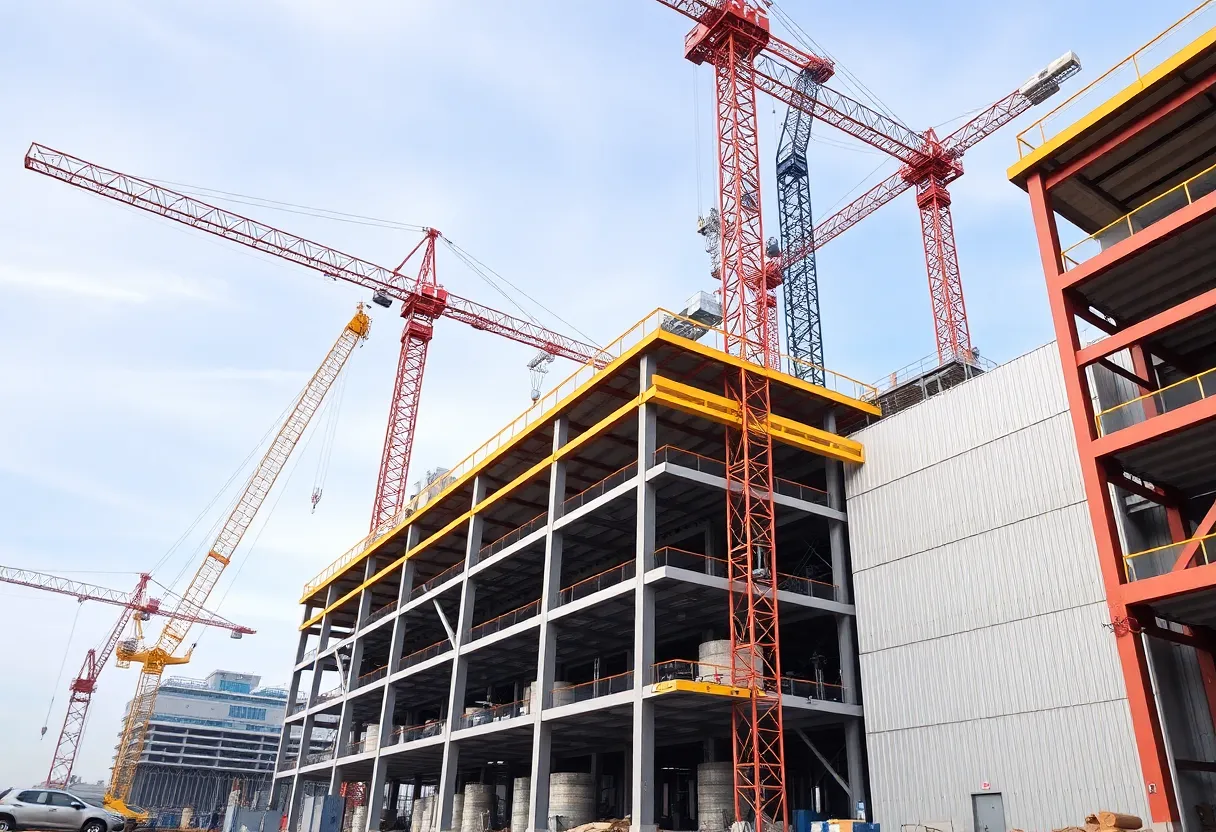 Construction site of Merck's pharmaceutical plant in Elkton, Virginia.