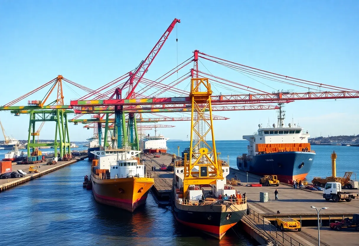 Dredging operations at Norfolk's port expansion project