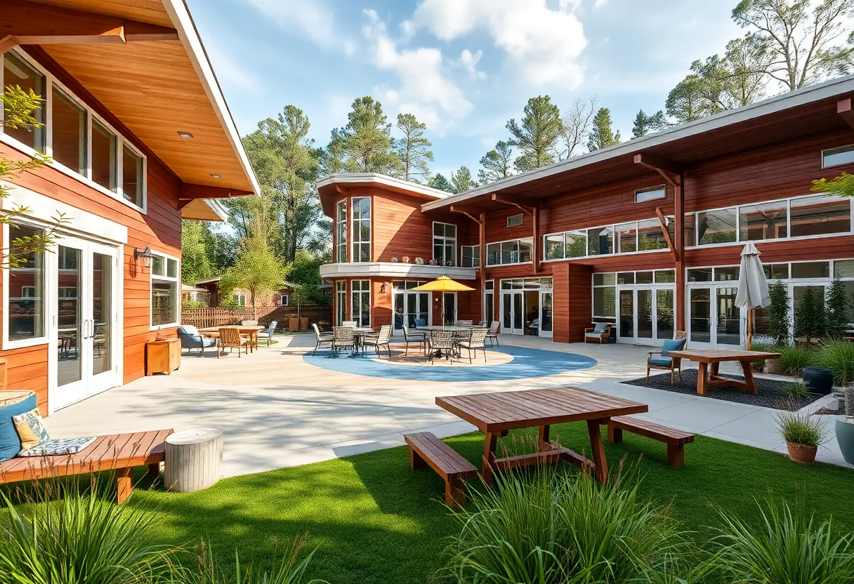 Variety of building products for outdoor recreation displayed in a vibrant setting.