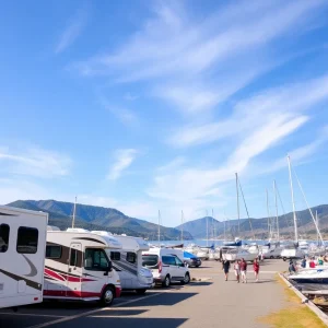 Recreational vehicles and boats at a marina symbolizing industry growth