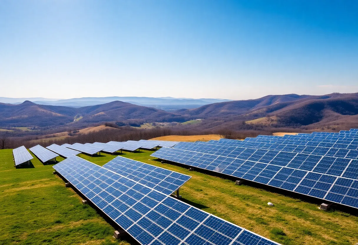 Solar farms in Virginia's Shenandoah Valley generating renewable energy