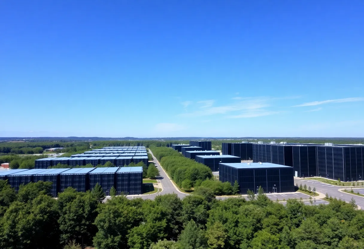 A view of advanced data centers located in Virginia's tech landscape