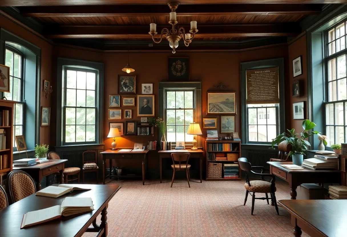 Interior of Virginia G. Piper Writers House with reading spaces