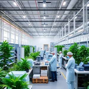 Modern pharmaceutical facility in Virginia emphasizing sustainable manufacturing